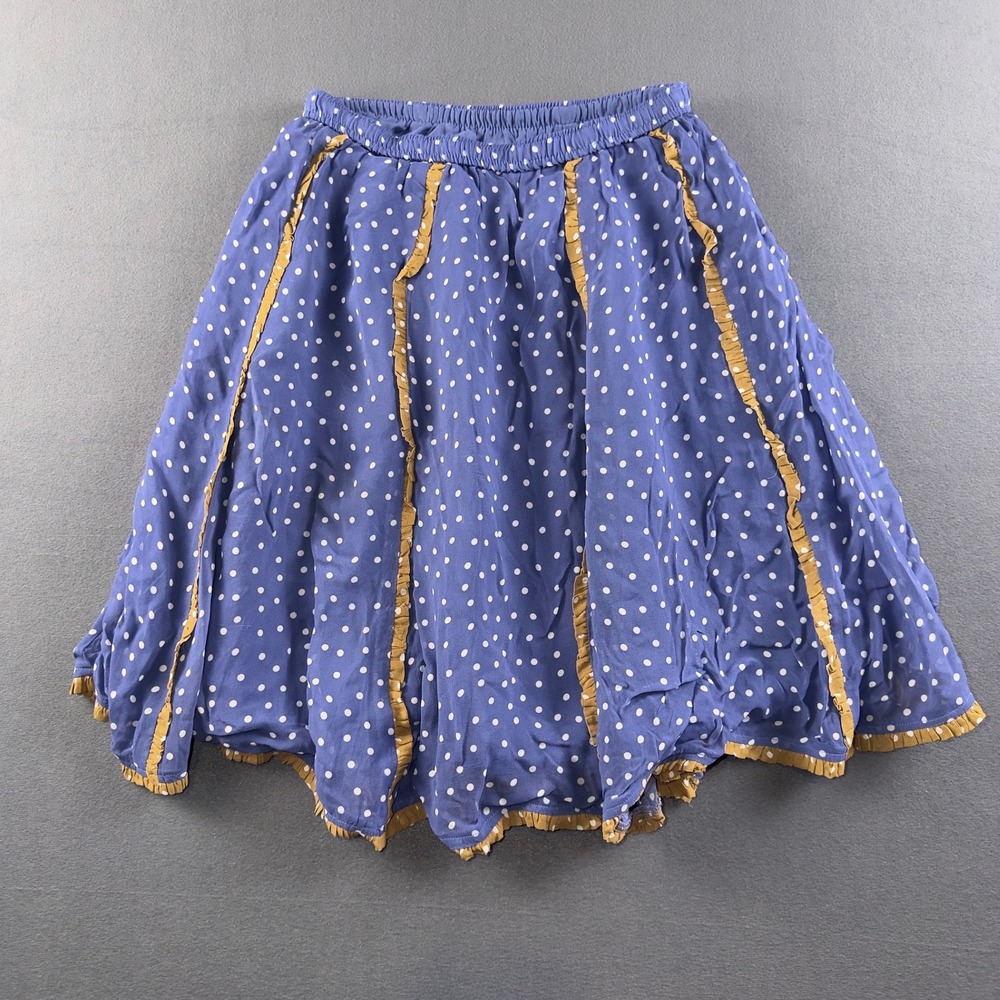 Maeve Anthro Seamed Chiffon Polka Dot Swing Skirt Blue XS OB2253381